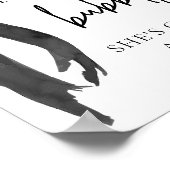 ブラックボーポップ・アートのド彼女がハビーのサインを得ている泡立つ ポスター (角)