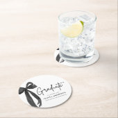 ブラックボーモダンコケット卒業生 ラウンドペーパーコースター (インサイチュ)