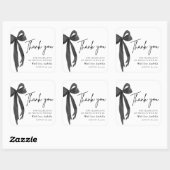 ブラックボーモダンコケット誕生日ありがとう スクエアシール (シート)