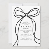 ブラックボーモダンフォト卒業パーティー招待状 案内状 (正面)