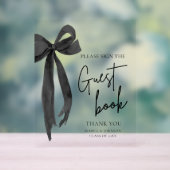 ブラックボーモダン卒業式パーティーゲストブックサイン アクリルサイン (ニュートラル)