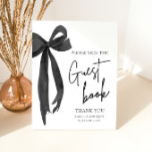 ブラックボーモダン卒業式パーティーゲストブックサイン 台座サイン