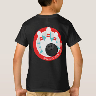 ブラックボーリングイベントシャツ+フロントポケットの名前 Tシャツ