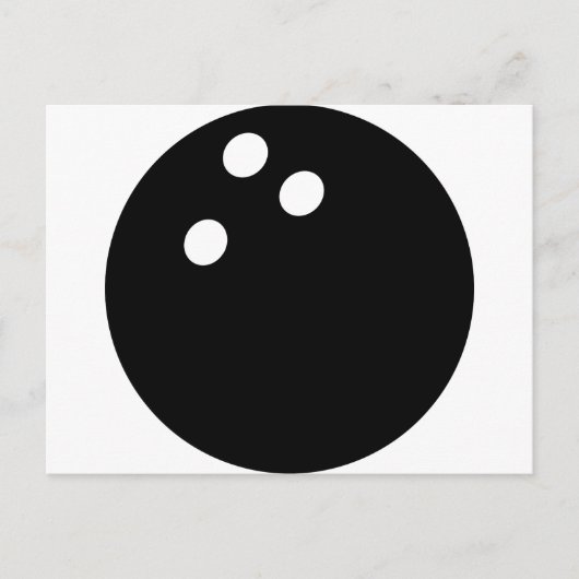ブラックボーリングボールアイコン ポストカード (正面)