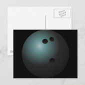 ブラックボーリングボール葉書 ポストカード (正面/裏面)