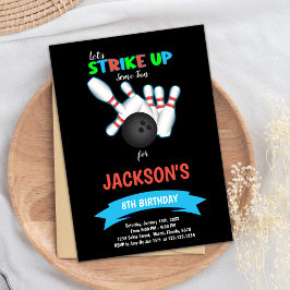 ブラックボーリングボール誕生日招待状 招待状