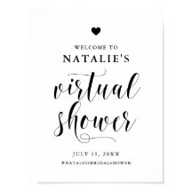 ブラックボールドスクリプト バーチャル ブライダルシャワー ウェルカム