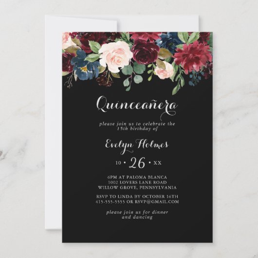 ブラックボ素朴タニカルキンセアニラ 招待状 (正面)