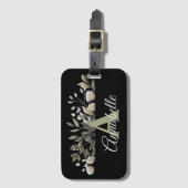 ブラックボ葉タニモノグラムのック荷物タグ ラゲッジタグ (正面縦)
