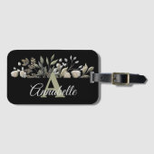 ブラックボ葉タニモノグラムのック荷物タグ ラゲッジタグ (正面横)