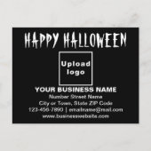 ブラックポストカードにビジネスのハロウィーンの挨拶 ポストカード (正面)