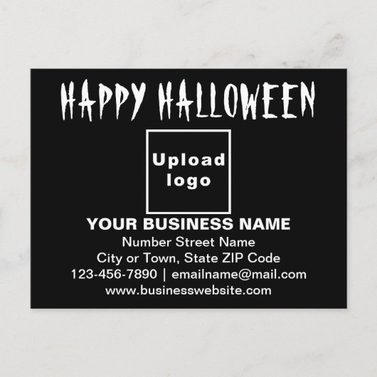 ブラックポストカードにビジネスのハロウィーンの挨拶 ポストカード (正面)