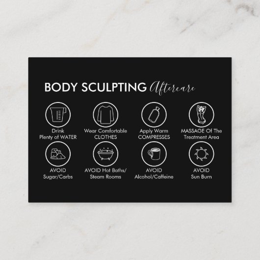 ブラックポスト体スカルプトアフターケアありがとう 名刺 (裏面)