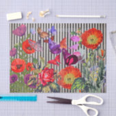 ブラックポピーストライプズティッシュペーパー 薄葉紙 (クラフト)