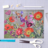 ブラックポピーストライプズティッシュペーパー 薄葉紙 (クラフト)