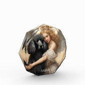 ブラックポフランスのードルラブ決して死なないメモリアル フォトブロック (左)