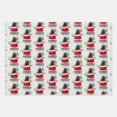 ブラックポメラニア犬インホリデー抱き枕 ラッピングペーパーシート (正面2)