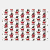 ブラックポメラニア犬インホリデー抱き枕 ラッピングペーパーシート (正面)