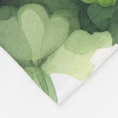 ブラックポメラニア犬グリーンシャームロックフィールド フリースブランケット (角)