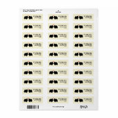 ブラックポメラニア犬ドッグシルエットとハート ラベル (フルシート)