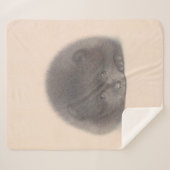 ブラックポメラニア犬パピーウォーターカラー シェルパブランケット (正面(横))