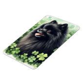 ブラックポメラニア犬St patricks dayフレキシブル マグネット (左側)