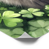 ブラックポメラニア犬St patricks day ポスター (角)