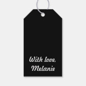 ブラックポルカクロス明るい赤紫色 ギフトタグ (裏面)