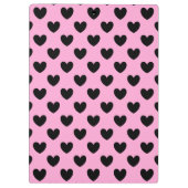 ブラックポルカハートオンコットンキャンディピンク クリップボード (裏面)