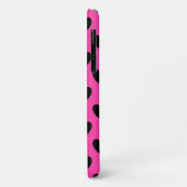 ブラックポルカハートオン明るい赤紫色ピンク Case-Mate iPhoneケース (裏面/左)