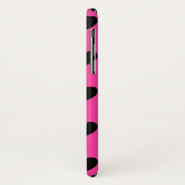 ブラックポルカハートオン明るい赤紫色ピンク Case-Mate iPhoneケース (裏面/左)