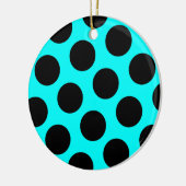 ブラックポルカ点々のあるオーナメント セラミックオーナメント (左)