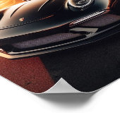 ブラックポルシェサンセットポスター ポスター (角)