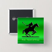 ブラックポロポニーとライダーオングリーンクロムルック 缶バッジ (正面&裏面)