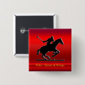 ブラックポロポニーとライダー赤クロムルック 缶バッジ (正面&裏面)