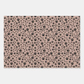 ブラックポープリントアンティーク真鍮 ラッピングペーパーシート (正面)