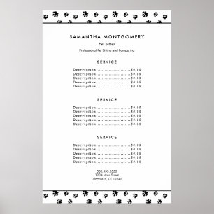 ブラックポープリントズプロフェッショナルペットシッター ポスター