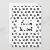 ブラックポープリントデザイン任意大事な行事 招待状 (正面/裏面)