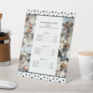 ブラックポープリントフォトコラージュPetサロンサービス 台座サイン