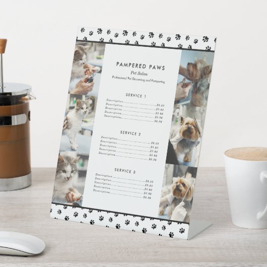 ブラックポープリントフォトコラージュPetサロンサービス 台座サイン (インサイチュ)