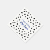 ブラックポープリントブルーペットバースデーパーティー スタンダードカクテルナプキン (角)