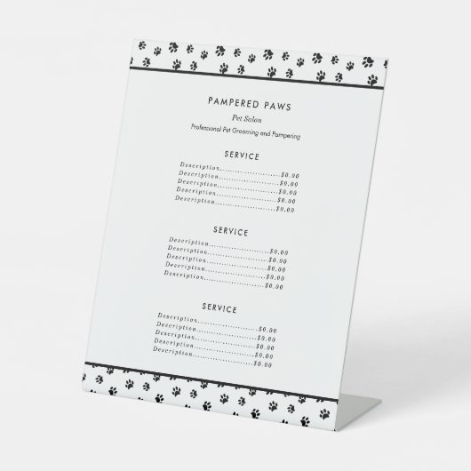 ブラックポープリントプロフェッショナルペットサロンサービス 台座サイン (正面)