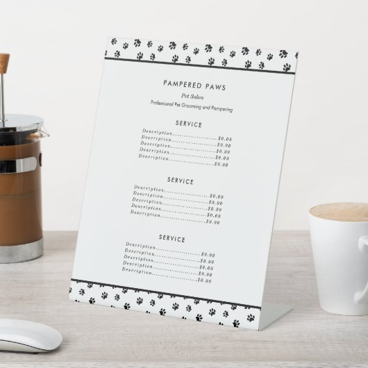 ブラックポープリントプロフェッショナルペットサロンサービス 台座サイン (インサイチュ)