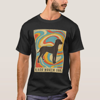 ブラックマウスキュードッグレトロヴィンテージ Tシャツ