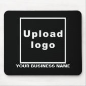 ブラックマウスパッド上のビジネス名とロゴ マウスパッド (正面)
