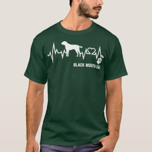ブラックマウスcur犬のハートビート tシャツ