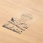 ブラックマウンテン結婚ランドスケーズ アクリル招待状 (レイダウン)