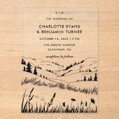 ブラックマウンテン結婚ランドスケーズ アクリル招待状 (正面)