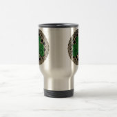 ブラックマグカップのシャムロック、ラティス、ケルト結び目模様 トラベルマグ (中央)