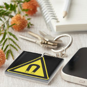 ブラックマグネットイエローサインキーチェーン キーホルダー